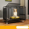 Reinforced Metal Dog Crate with Integrated Toilet Area