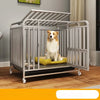 Reinforced Metal Dog Crate with Integrated Toilet Area