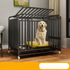 Reinforced Metal Dog Crate with Integrated Toilet Area