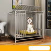 Reinforced Metal Dog Crate with Integrated Toilet Area