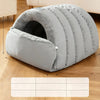 Semi-Enclosed Faux-Fur Pet Bed for Small Pets